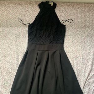Black halter top dress